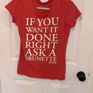 Abercrombie Red Distressed T-shirt size M